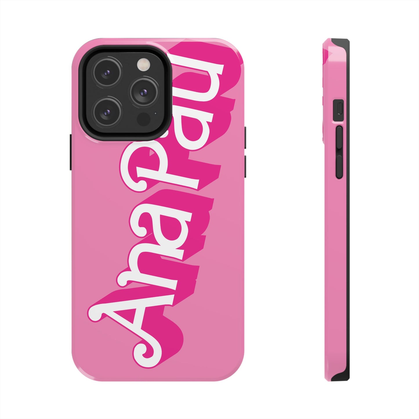 Hot PINK TOUGH IPHONE Cases | Supports wireless charging (not for MagSafe) | Personalized Mother's Day Gift for Wife, Sister or Grandmother