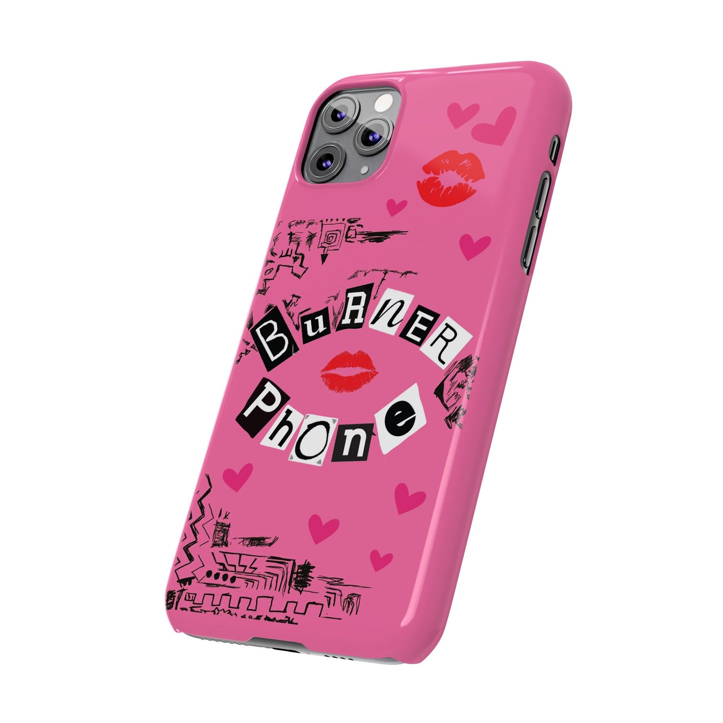 Burner Phone, MEAN GIRLS BURN Book Pink Slim iPhone Cases | iPhone Mini, Pro, Plus, Pro Max, 15 to 7 | Perfect Unique Valentine's Day Gift