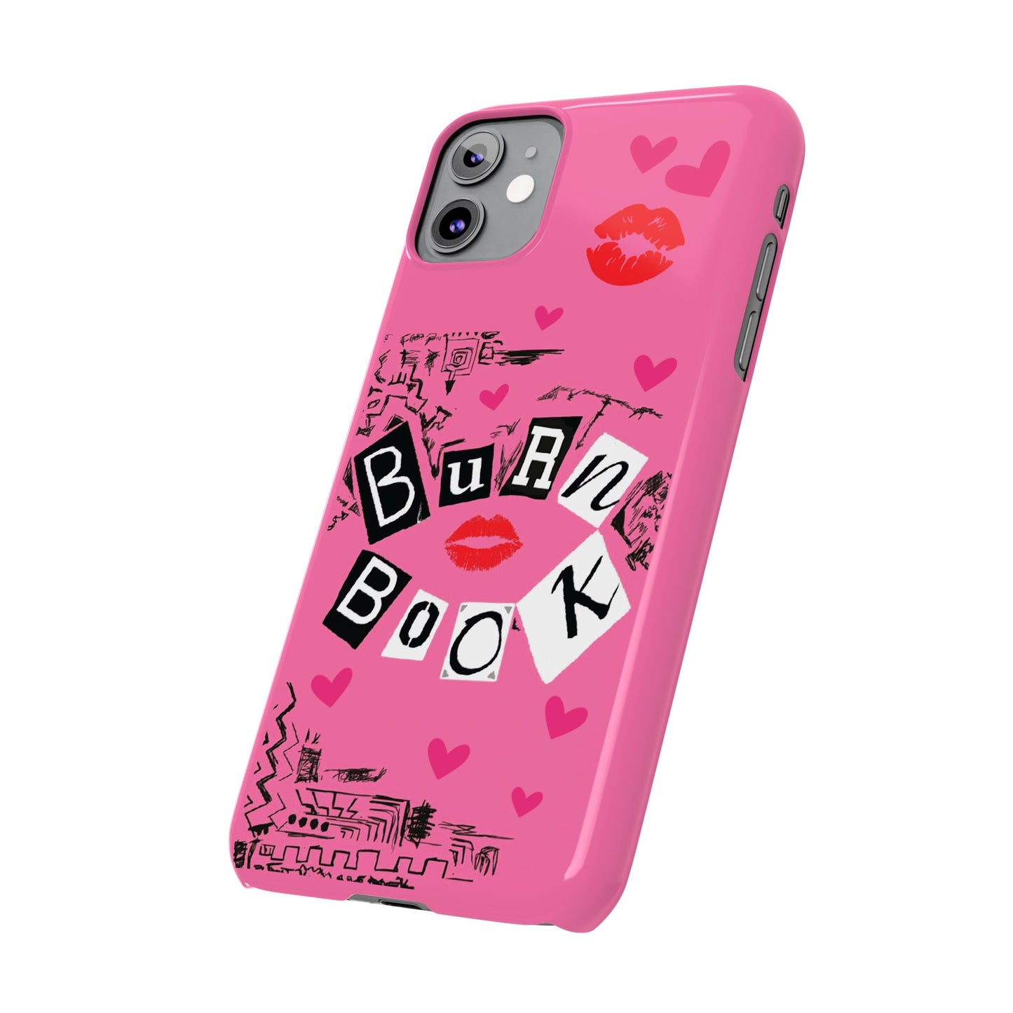 MEAN GIRLS BURN Book Pink Slim iPhone Cases | iPhone 15 to iPhone 7 | Perfect Unique Valentine's Day Gift