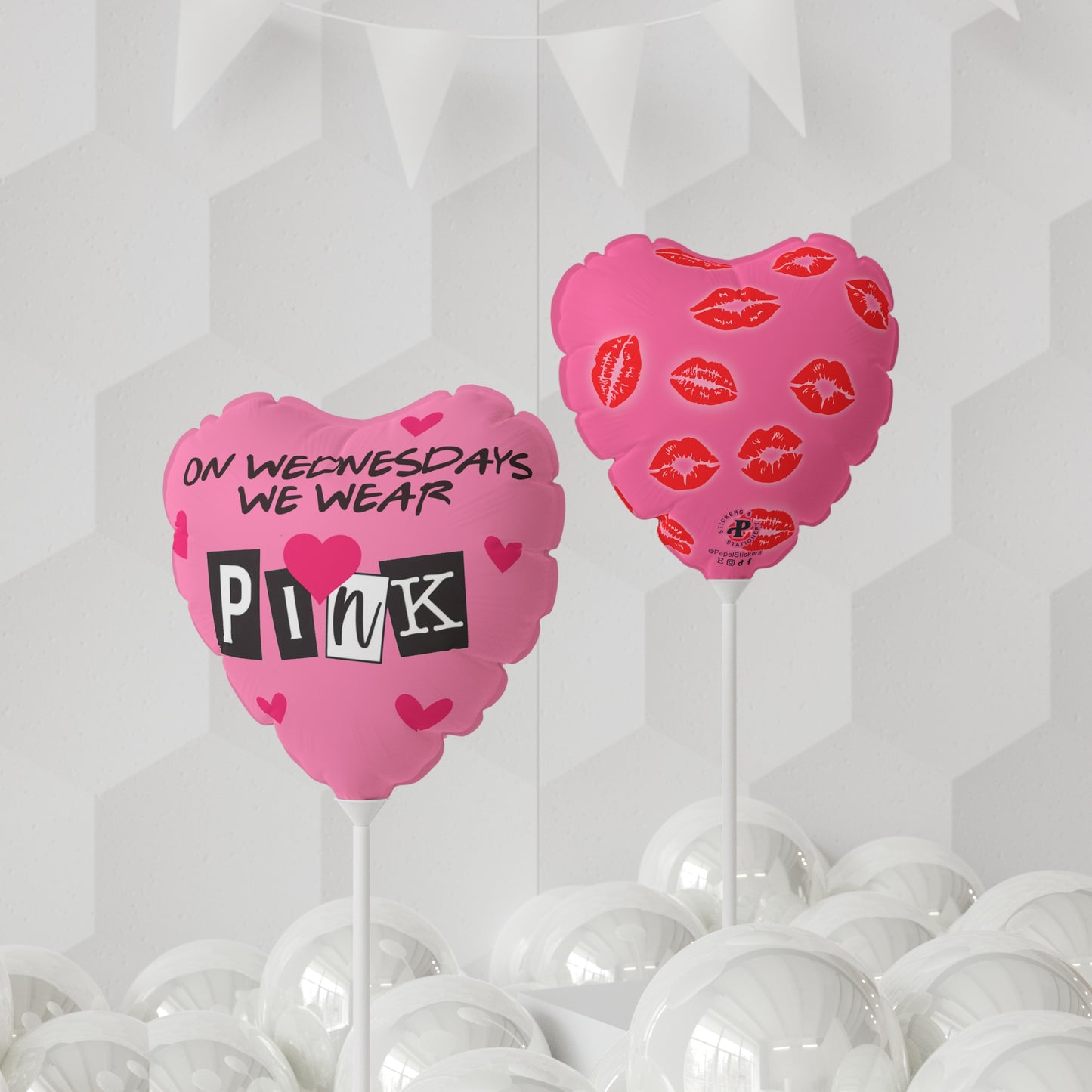 MEAN GIRLS Balloon 11" | On Wednesdays We Wear PINK |  Round and Heart-shaped | Unique Valentine's Day Party Decor Gift