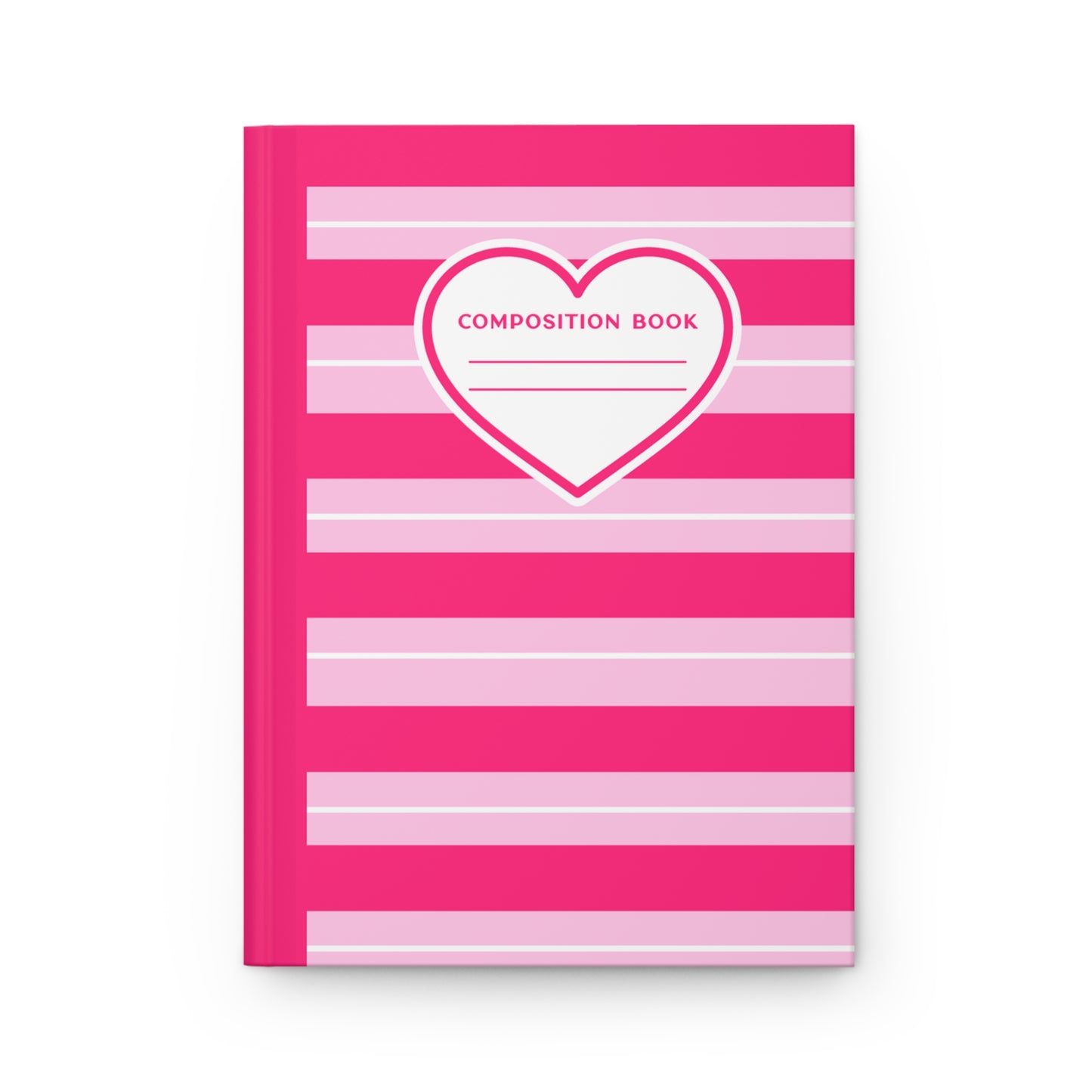 5.75x8" Hardcover PINK STRIPES Composition Book, 150 lined pages, Unique Valentine's Day Gift for Kids/Classmate/Coworker/Best Friend