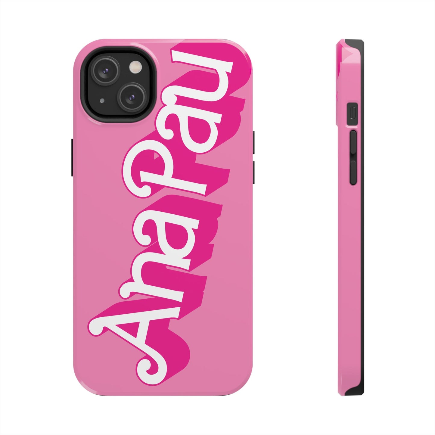 Hot PINK TOUGH IPHONE Cases | Supports wireless charging (not for MagSafe) | Personalized Mother's Day Gift for Wife, Sister or Grandmother