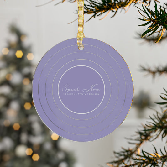 Personalized Acrylic Ornaments, SPEAK NOW Purple Vinyl Record | CUSTOM Version, Name or Era | 4" x 4" | Swiftie Gift Fan Present