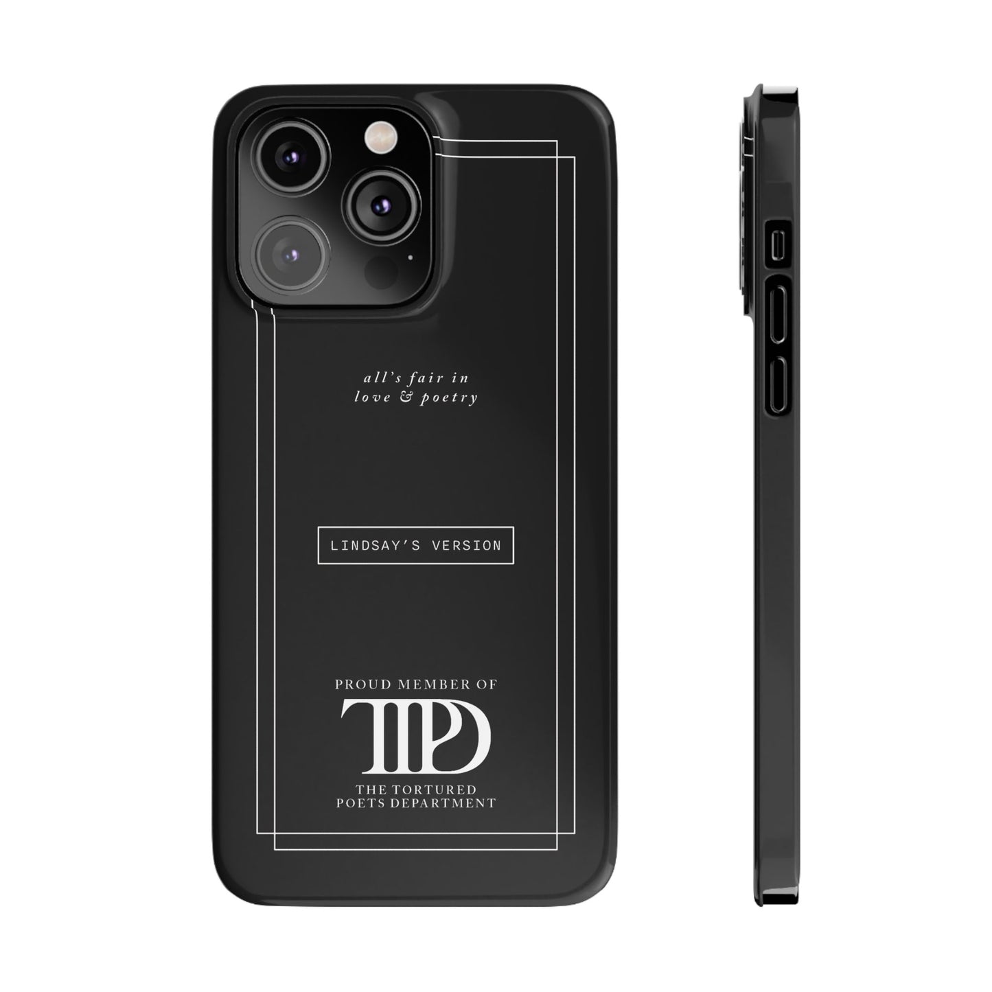 TTPD Custom Slim iPhone Cases | Personalized Name | iPhone Mini, Plus, Pro Max 15 to 7 | Perfect Present Swiftie Fan Gift Stocking Stuffer