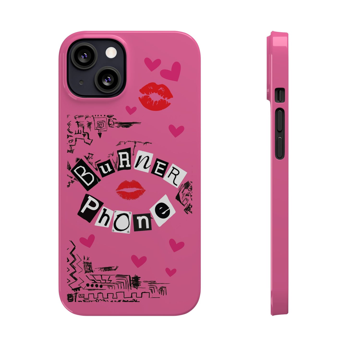 Burner Phone, MEAN GIRLS BURN Book Pink Slim iPhone Cases | iPhone Mini, Pro, Plus, Pro Max, 15 to 7 | Perfect Unique Valentine's Day Gift