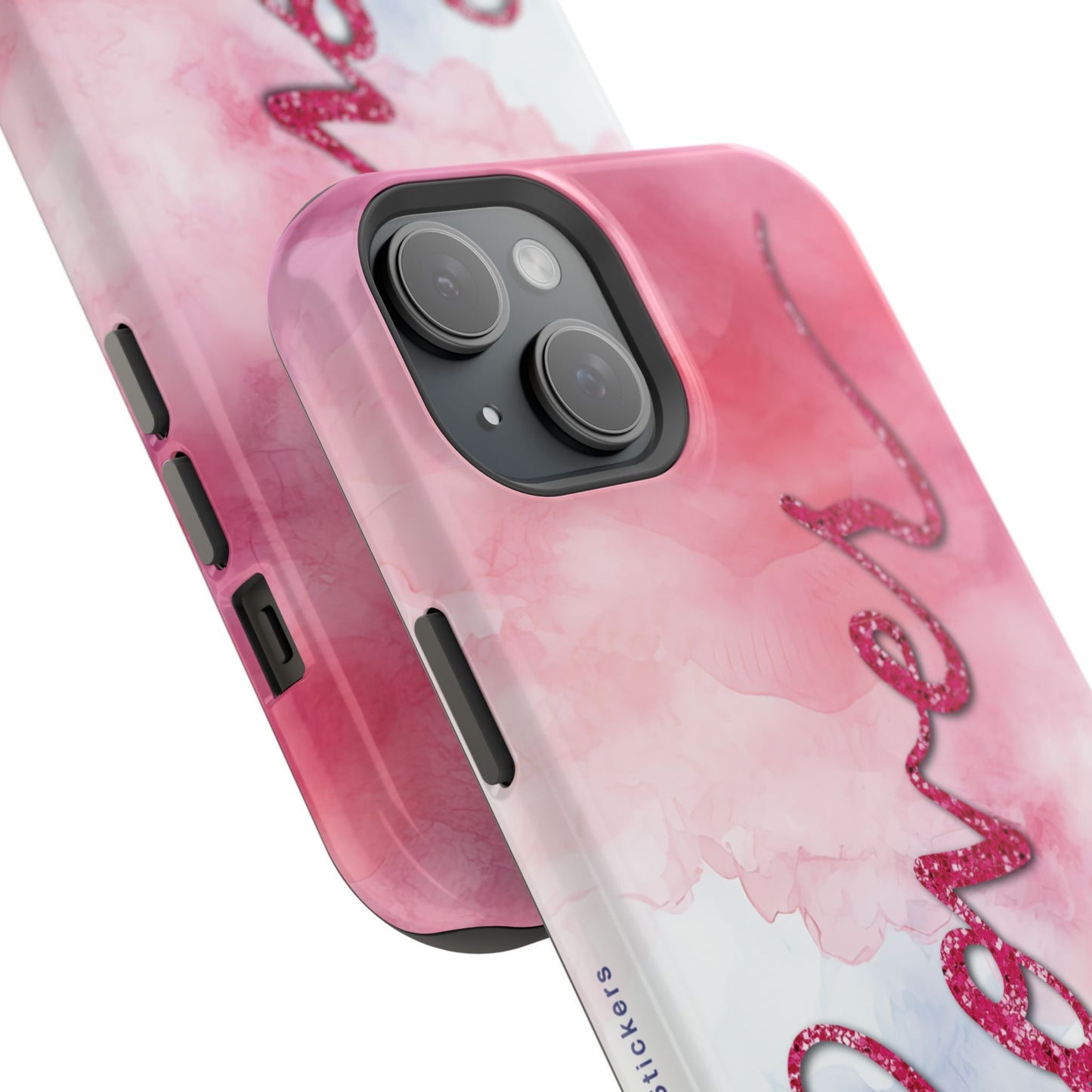 MagSafe Tough Cases | LOVER Watercolor Pink Blue Glitter | iPhone 15, 14, 13  | Perfect Unique Valentine's Day Gift for Wife, Girlfriend