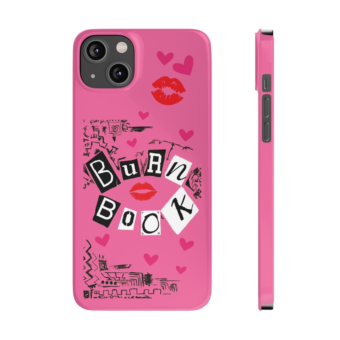 MEAN GIRLS BURN Book Pink Slim iPhone Cases | iPhone 15 to iPhone 7 | Perfect Unique Valentine's Day Gift