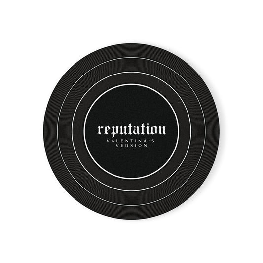 Personalized Cork Back Coaster REPUTATION Black Vinyl Record | CUSTOM VERSION's Name or Era | 4" x 4" | Swiftie Gift Fan Present