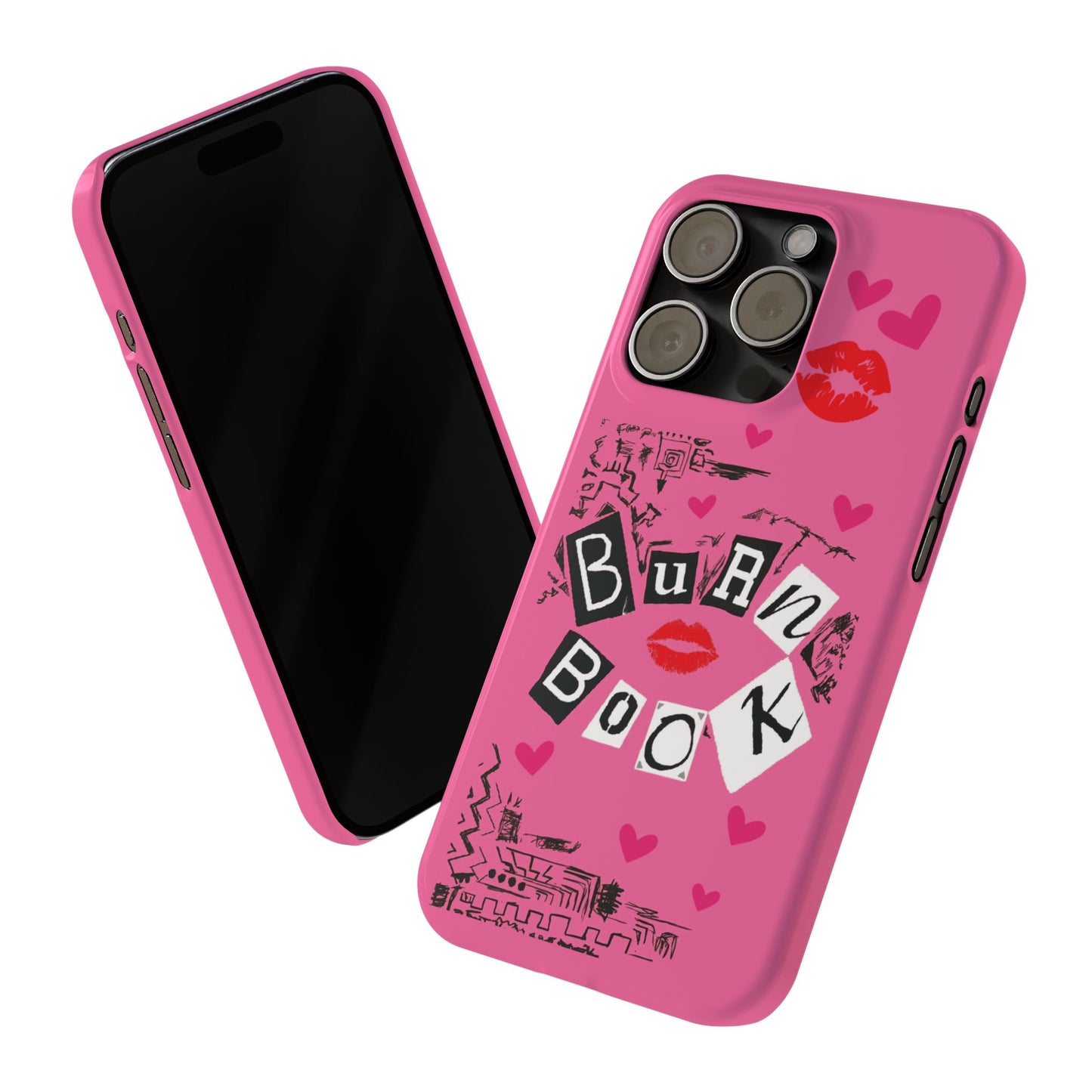 MEAN GIRLS BURN Book Pink Slim iPhone Cases | iPhone 15 to iPhone 7 | Perfect Unique Valentine's Day Gift