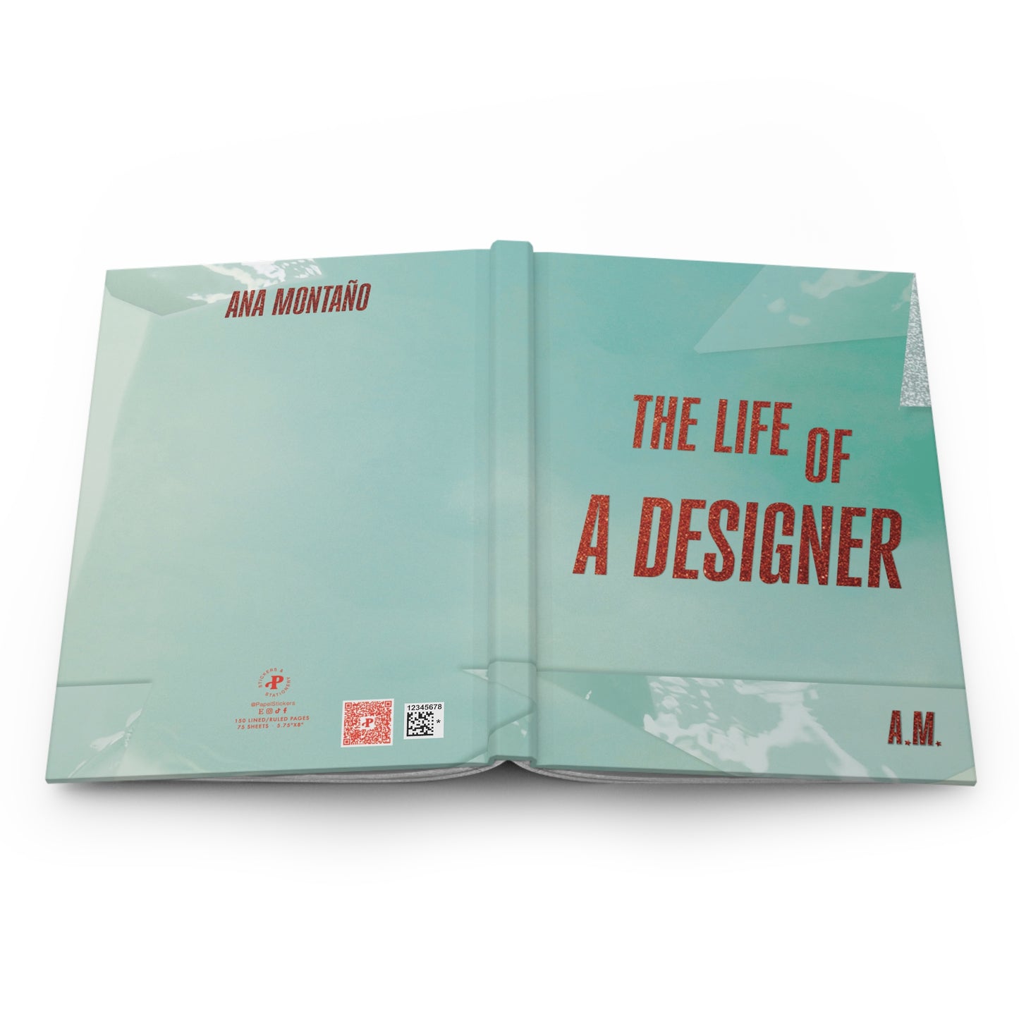 Faux Glitter Personalized “THE LIFE OF A…” Hardcover Journal RULED pages – Swiftie Fan Edition