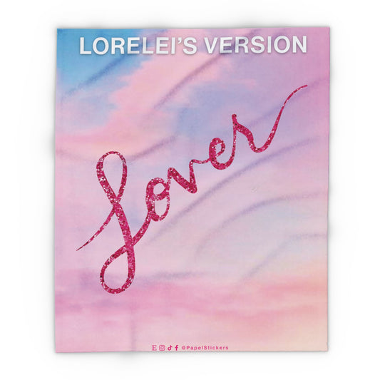 LOVER Pink Clouds Plush BLANKET | 30x40", 50x60" and 60x80" | Swiftie Personalized Gift Unique Present | T.S. Merch