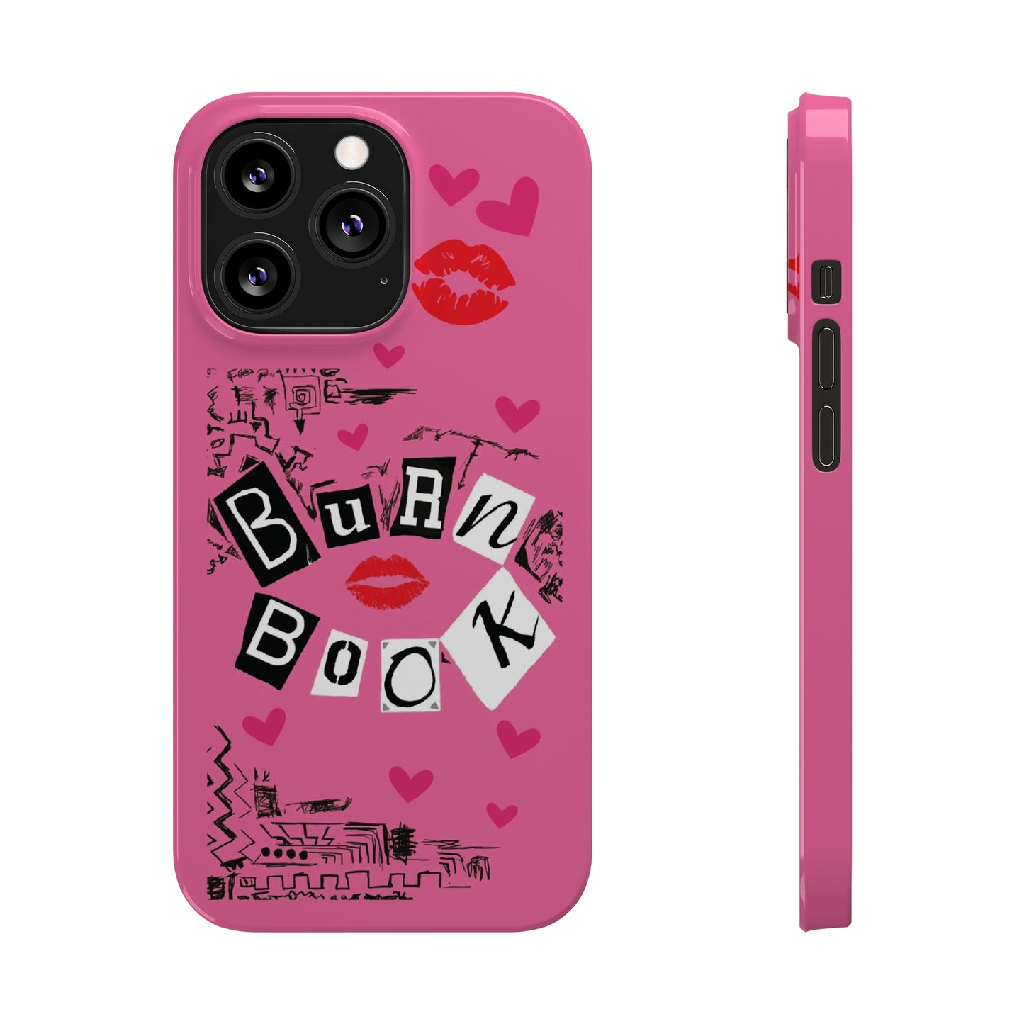 MEAN GIRLS BURN Book Pink Slim iPhone Cases | iPhone 15 to iPhone 7 | Perfect Unique Valentine's Day Gift