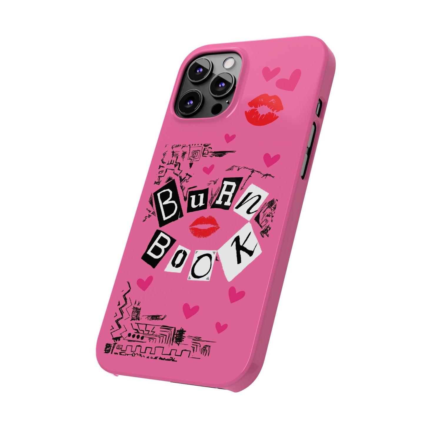 MEAN GIRLS BURN Book Pink Slim iPhone Cases | iPhone 15 to iPhone 7 | Perfect Unique Valentine's Day Gift