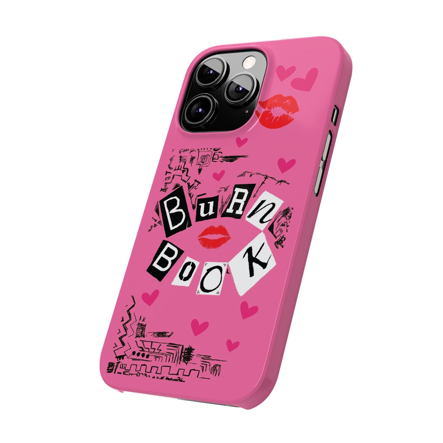 MEAN GIRLS BURN Book Pink Slim iPhone Cases | iPhone 15 to iPhone 7 | Perfect Unique Valentine's Day Gift