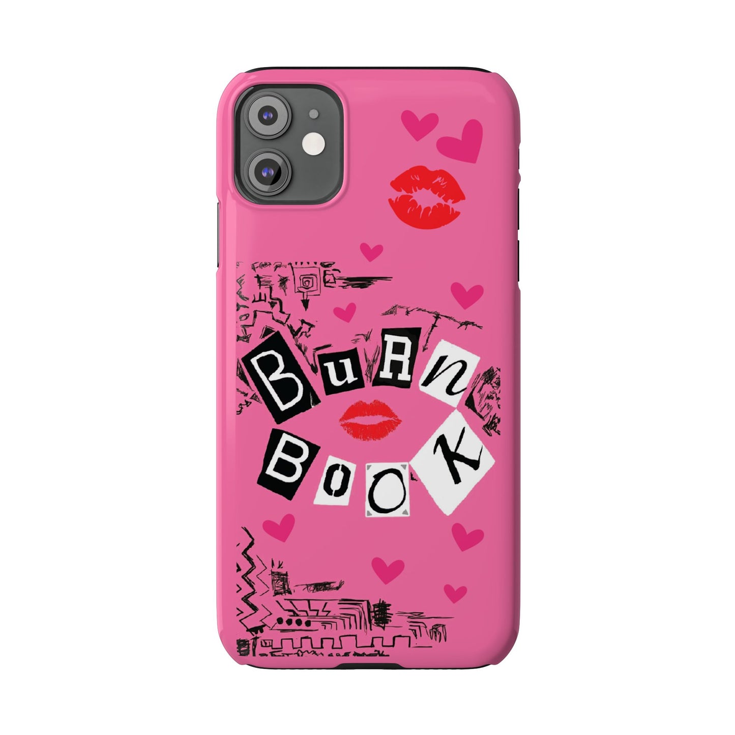 MEAN GIRLS BURN Book Pink Slim iPhone Cases | iPhone 15 to iPhone 7 | Perfect Unique Valentine's Day Gift