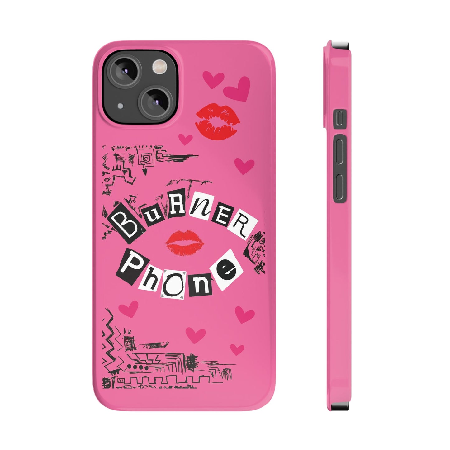 Burner Phone, MEAN GIRLS BURN Book Pink Slim iPhone Cases | iPhone Mini, Pro, Plus, Pro Max, 15 to 7 | Perfect Unique Valentine's Day Gift