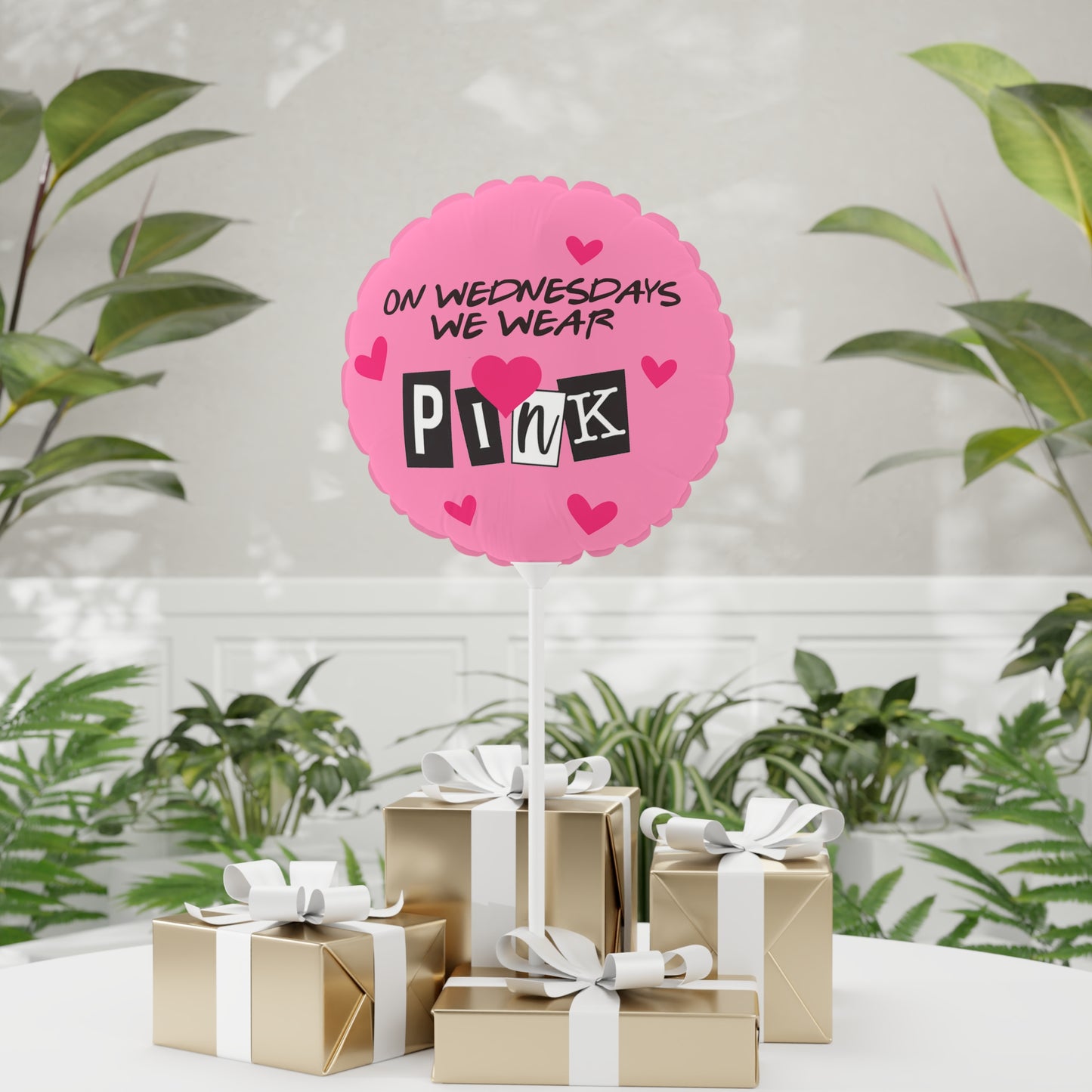 MEAN GIRLS Balloon 11" | On Wednesdays We Wear PINK |  Round and Heart-shaped | Unique Valentine's Day Party Decor Gift