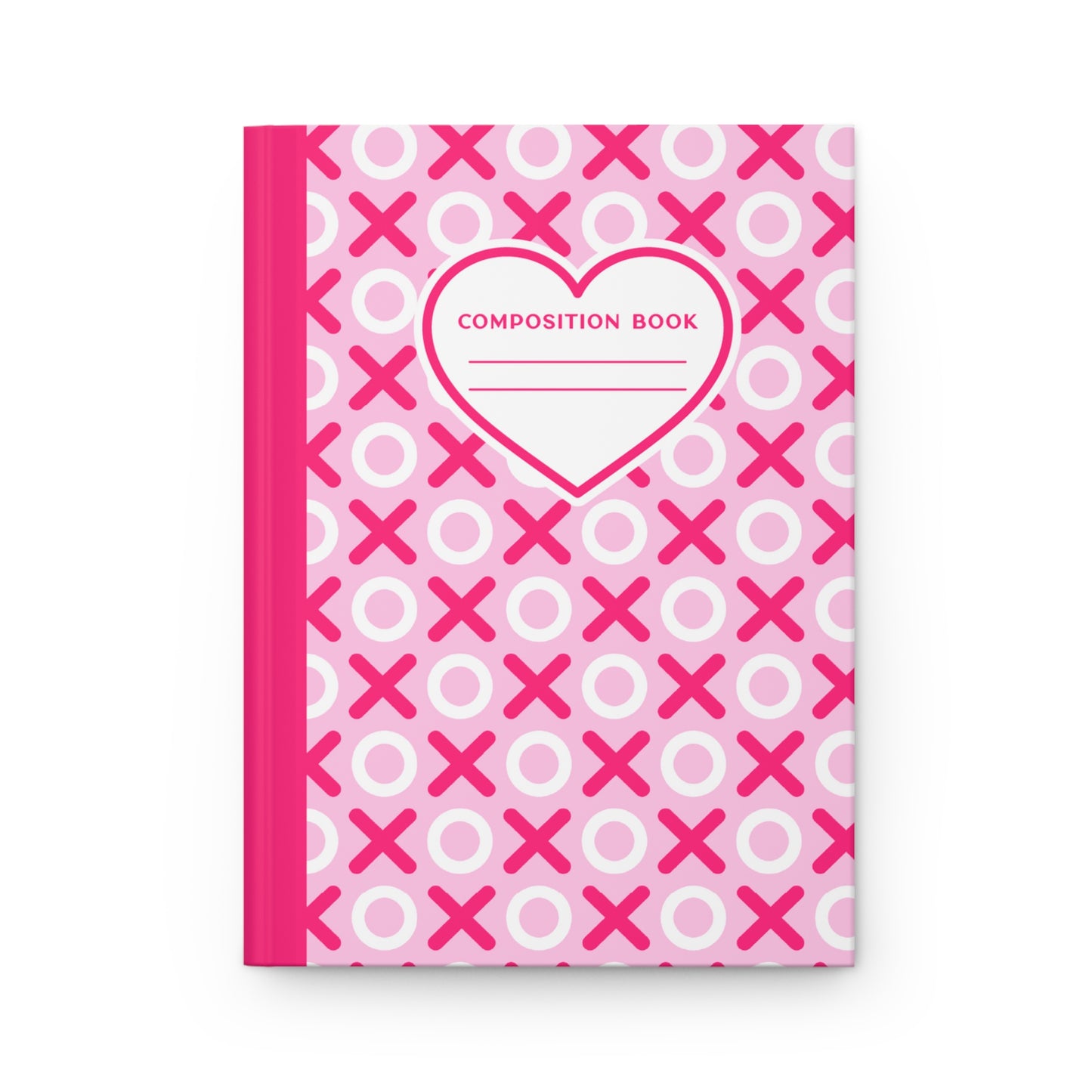 5.75x8" Hardcover Pink Heart XOXO Composition Book, 150 lined pages, Unique Valentine's Day Gift for Kids/Classmate/Coworker/Best Friend