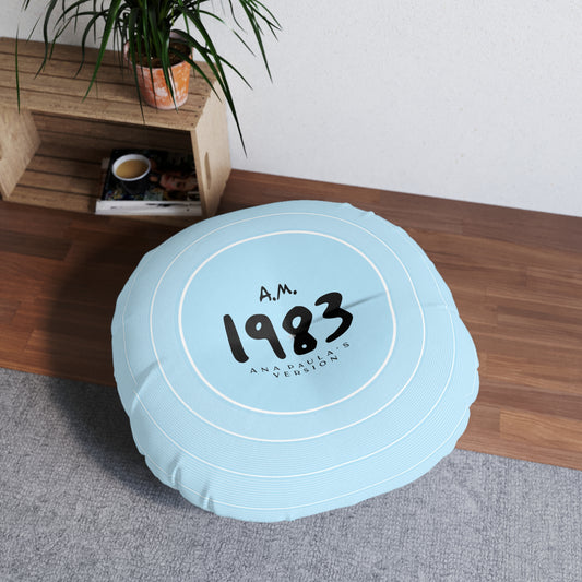 Personalized Tufted Floor Pillow, 1989 Sky Blue Vinyl Record l CUSTOM Version Name and Era | 30"x30" & 26"x26" | Swiftie Gift Fan