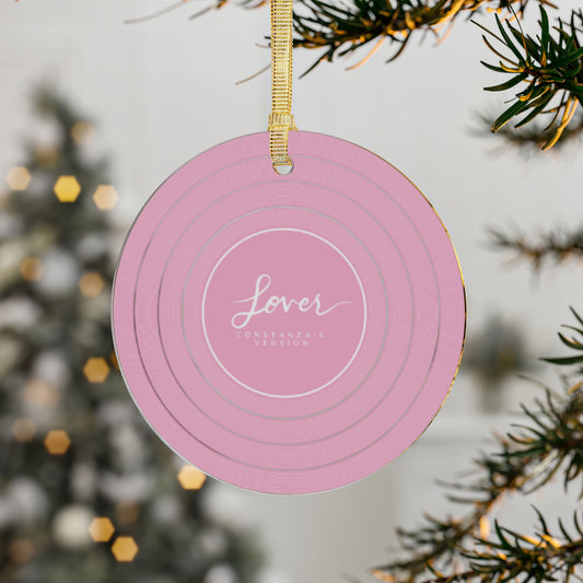 Personalized Acrylic Ornaments, LOVER Pink Vinyl Record | CUSTOM VERSION, Name or Era | 4" x 4" | Swiftie Gift Fan Present