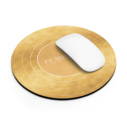Personalized Mouse Pad, FEARLESS Faux Gold Vinyl Record  | CUSTOM Version's Name or ERA | Round 8" x 8" | Swiftie Fan Gift Present