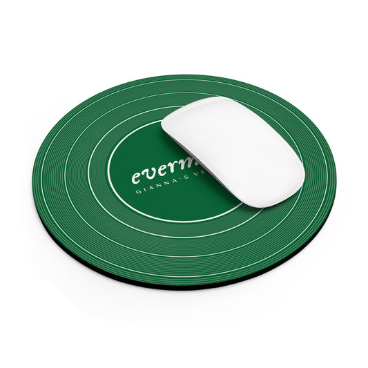 Personalized Mouse Pad, EVERMORE Forest Green Vinyl Record  | CUSTOM Version's Name or ERA | Round 8" x 8" | Swiftie Fan Gift Present