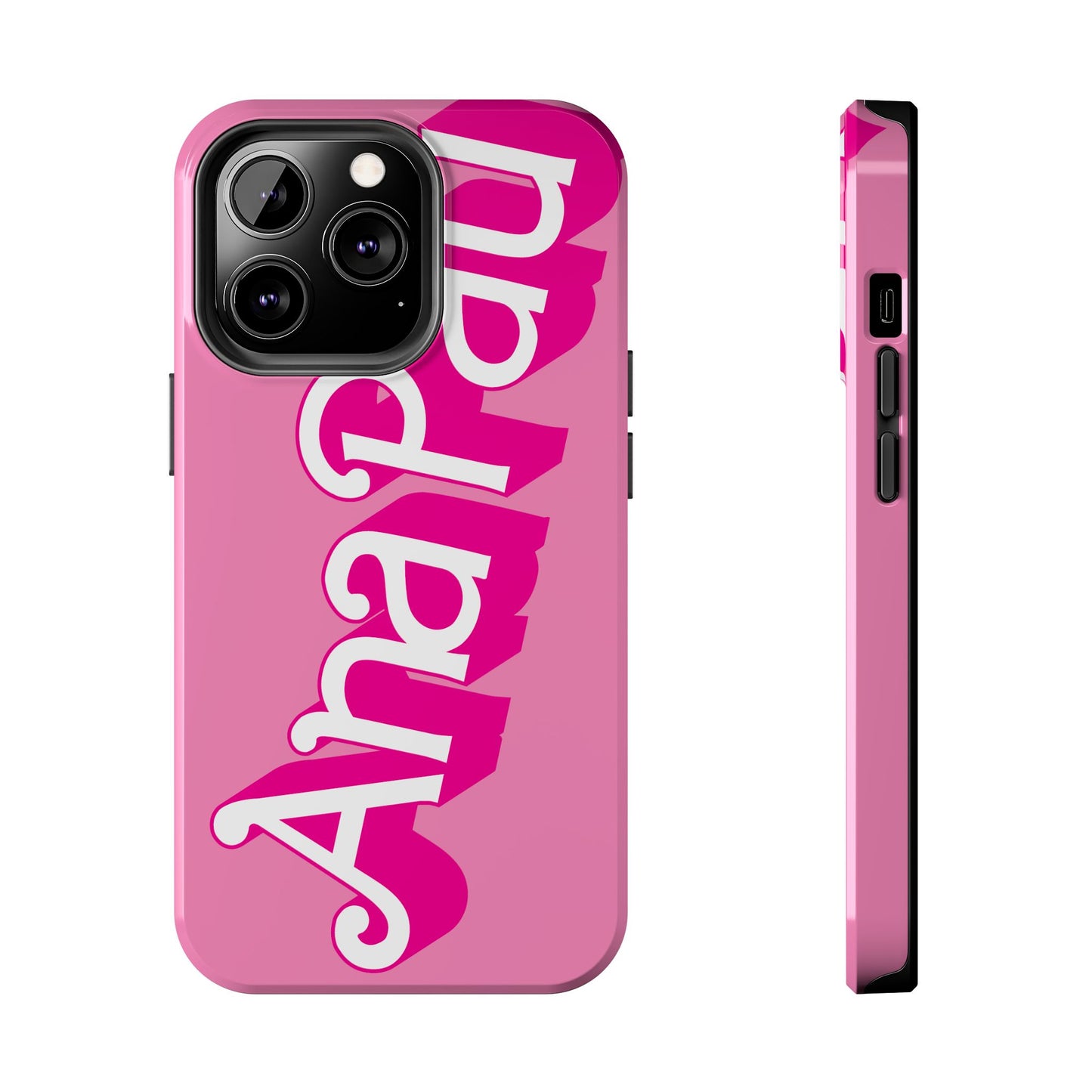 Hot PINK TOUGH IPHONE Cases | Supports wireless charging (not for MagSafe) | Personalized Mother's Day Gift for Wife, Sister or Grandmother