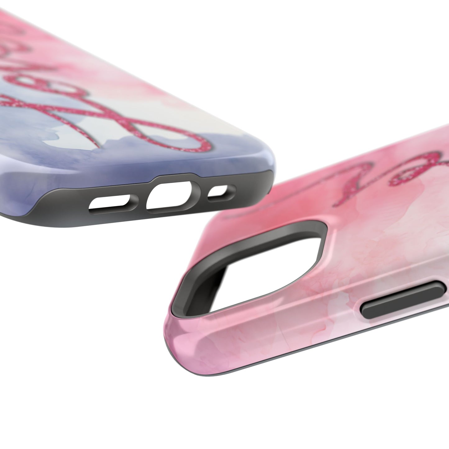 MagSafe Tough Cases | LOVER Watercolor Pink Blue Glitter | iPhone 15, 14, 13  | Perfect Unique Valentine's Day Gift for Wife, Girlfriend