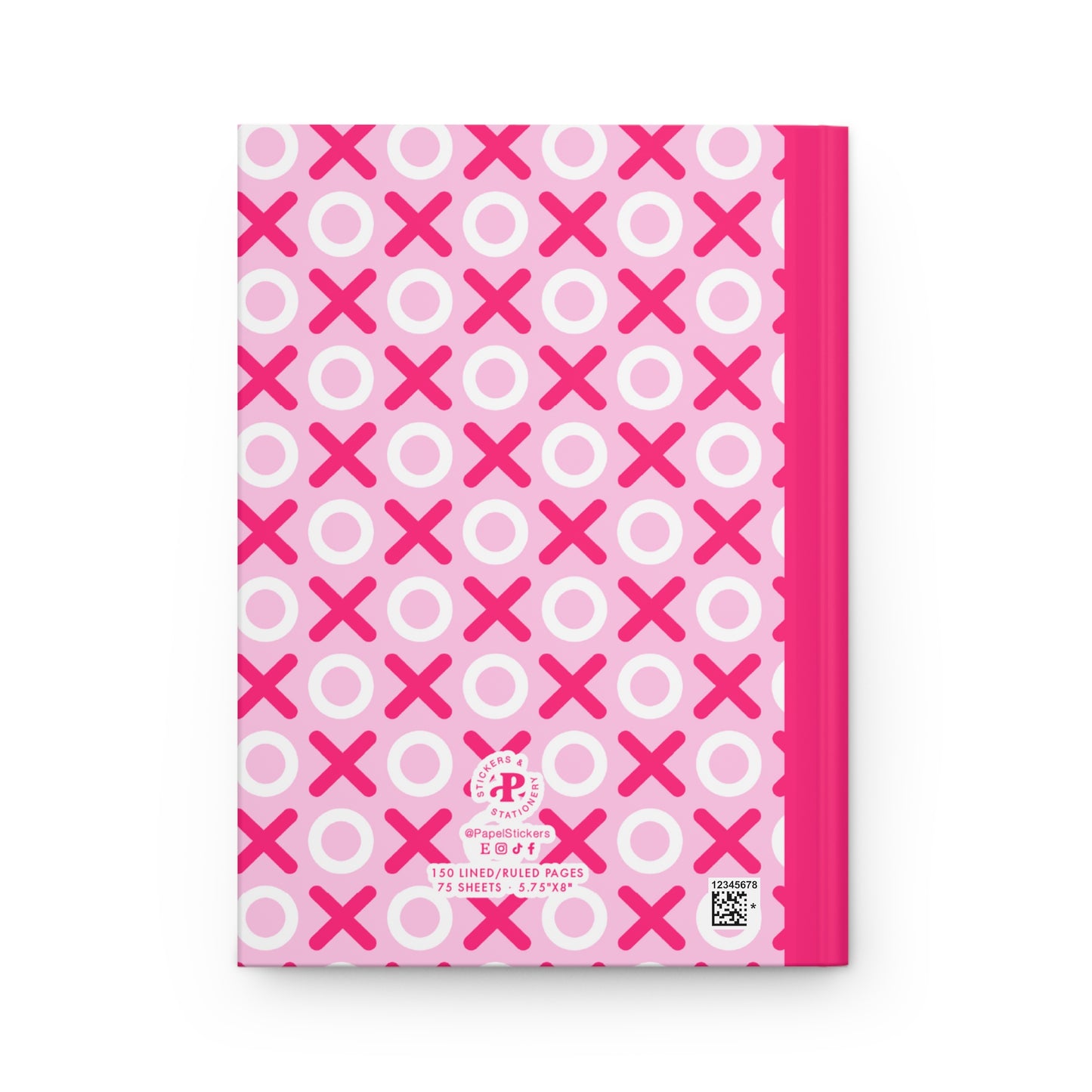 5.75x8" Hardcover Pink Heart XOXO Composition Book, 150 lined pages, Unique Valentine's Day Gift for Kids/Classmate/Coworker/Best Friend