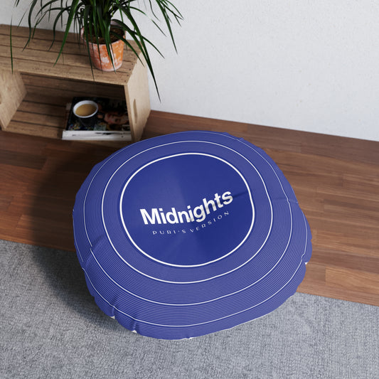Personalized Tufted Floor Pillow, MIDNIGHTS Blue Vinyl Record CUSTOM VERSION's Name or Era | 30"x30" & 26"x26" | Swiftie Gift Fan Present