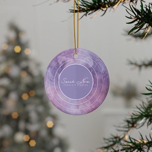 Personalized Ceramic Ornament, SPEAK NOW Purple Haze Vinyl Record | CUSTOM Version, Name or Era | 4" x 4" | Swiftie Gift Fan Present