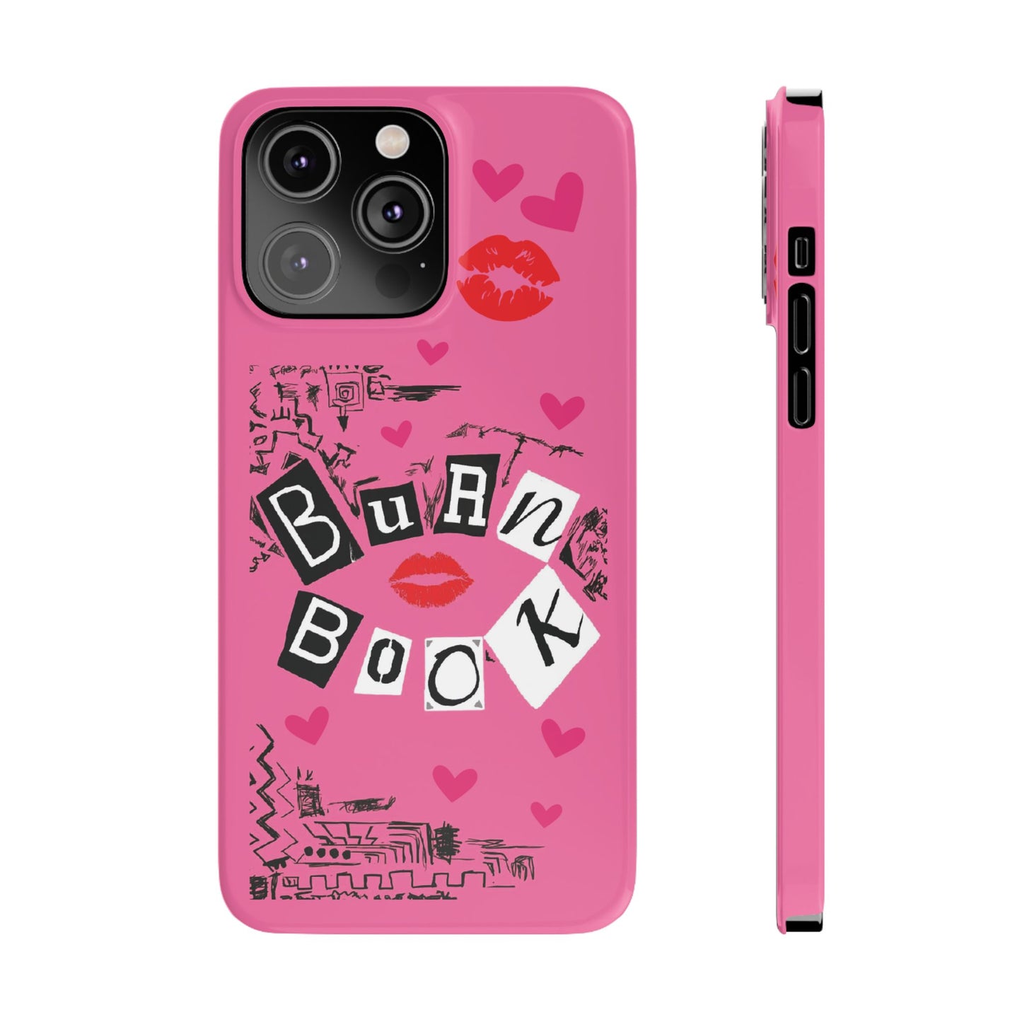 MEAN GIRLS BURN Book Pink Slim iPhone Cases | iPhone 15 to iPhone 7 | Perfect Unique Valentine's Day Gift