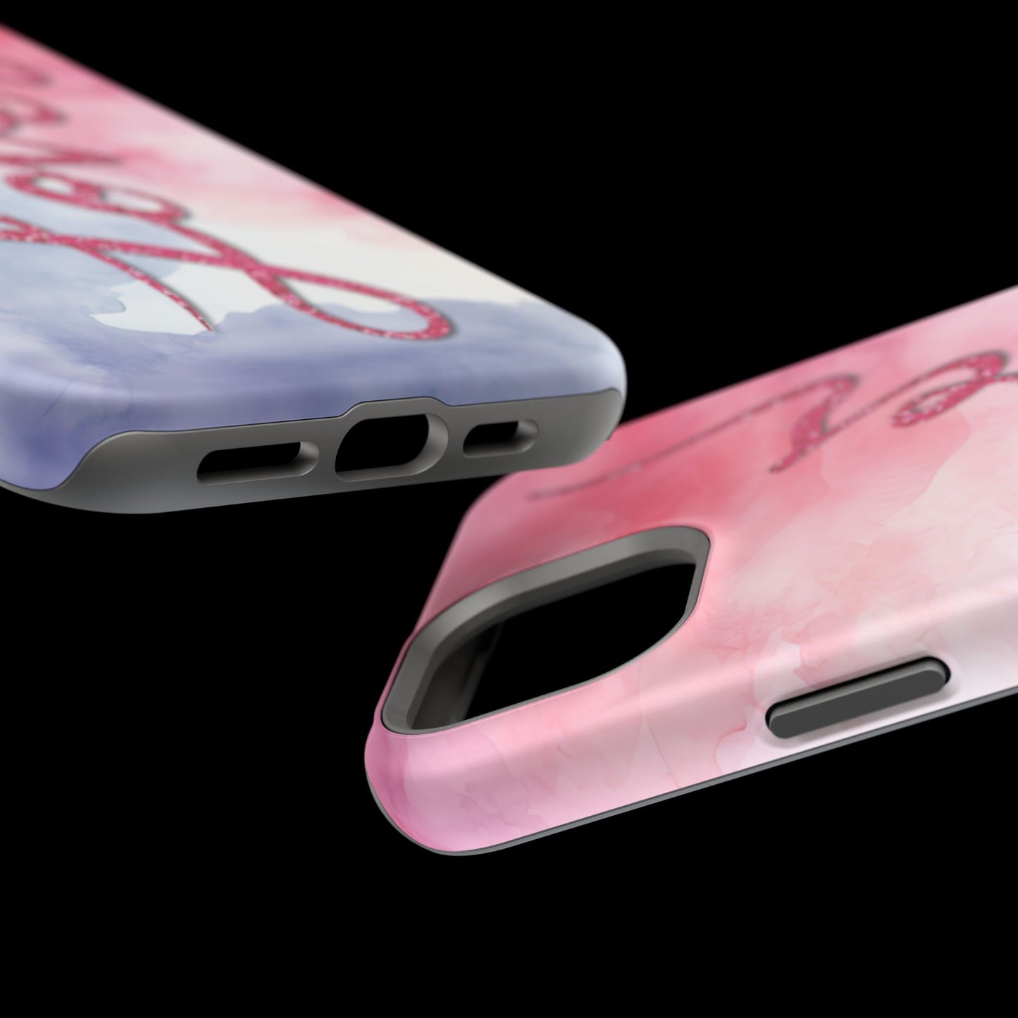 MagSafe Tough Cases | LOVER Watercolor Pink Blue Glitter | iPhone 15, 14, 13  | Perfect Unique Valentine's Day Gift for Wife, Girlfriend