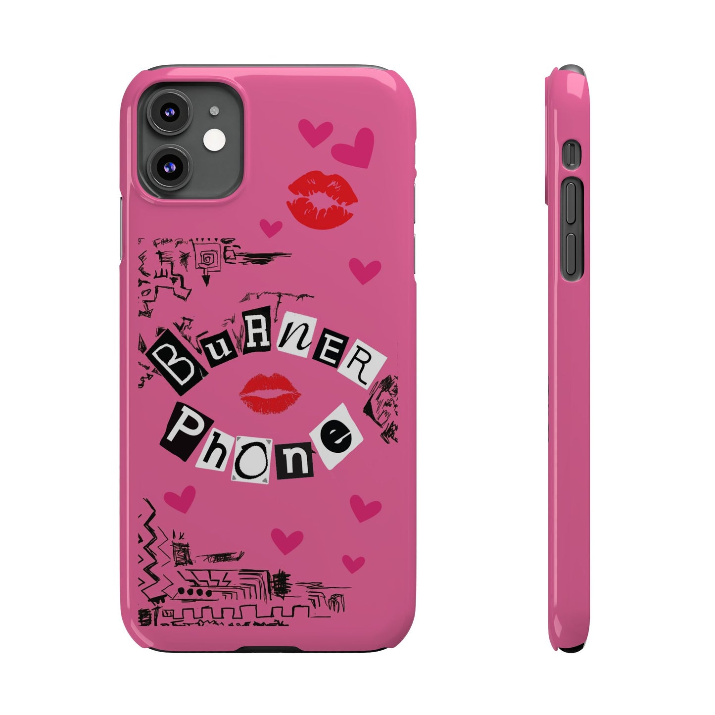 Burner Phone, MEAN GIRLS BURN Book Pink Slim iPhone Cases | iPhone Mini, Pro, Plus, Pro Max, 15 to 7 | Perfect Unique Valentine's Day Gift