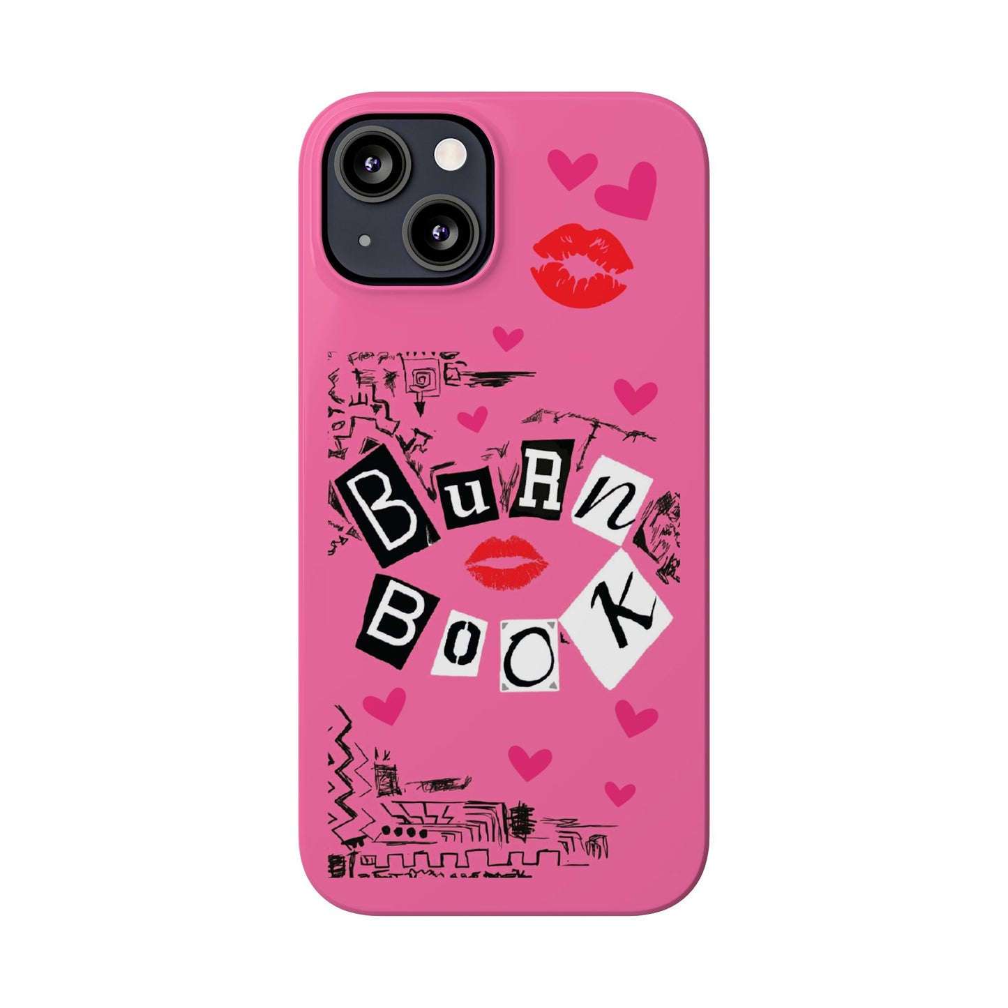 MEAN GIRLS BURN Book Pink Slim iPhone Cases | iPhone 15 to iPhone 7 | Perfect Unique Valentine's Day Gift