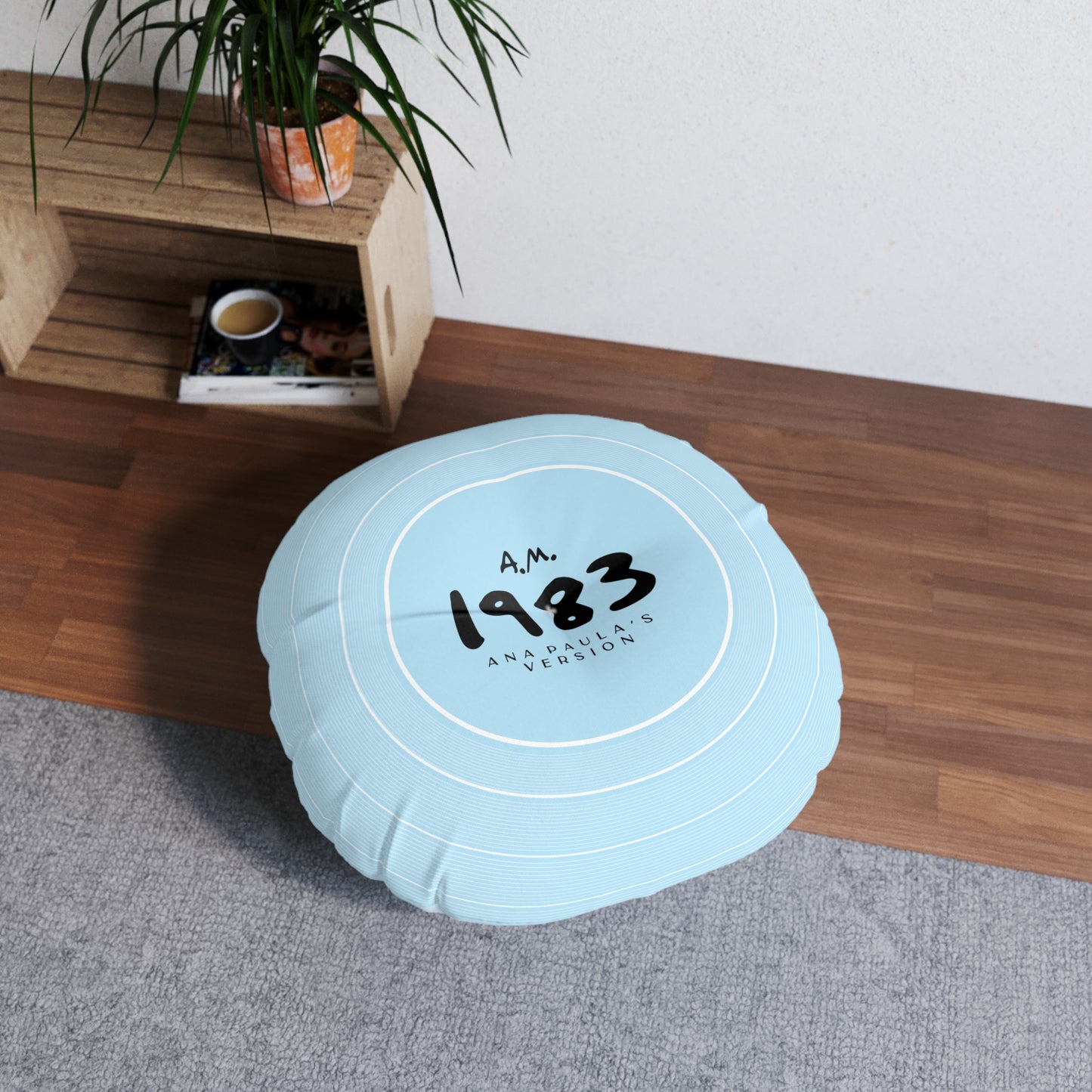 Personalized Tufted Floor Pillow, 1989 Sky Blue Vinyl Record l CUSTOM Version Name and Era | 30"x30" & 26"x26" | Swiftie Gift Fan