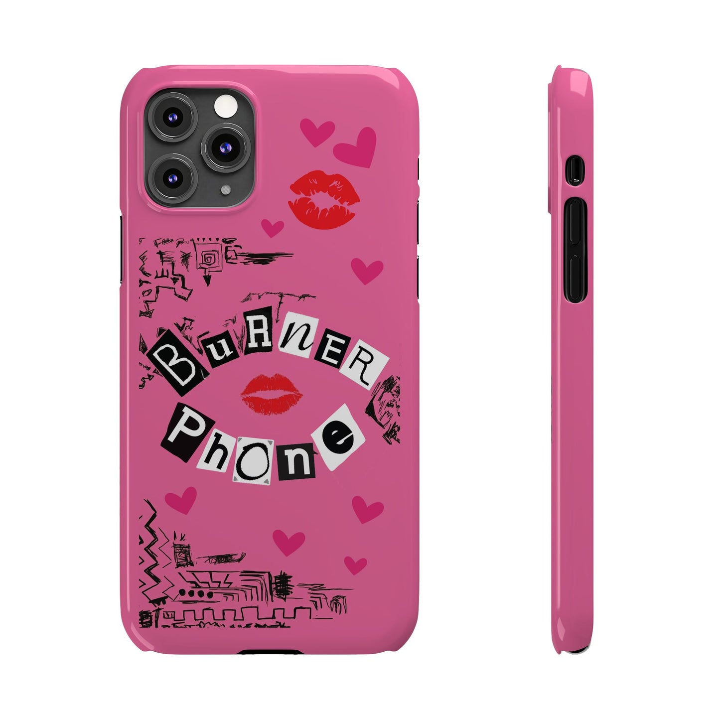 Burner Phone, MEAN GIRLS BURN Book Pink Slim iPhone Cases | iPhone Mini, Pro, Plus, Pro Max, 15 to 7 | Perfect Unique Valentine's Day Gift