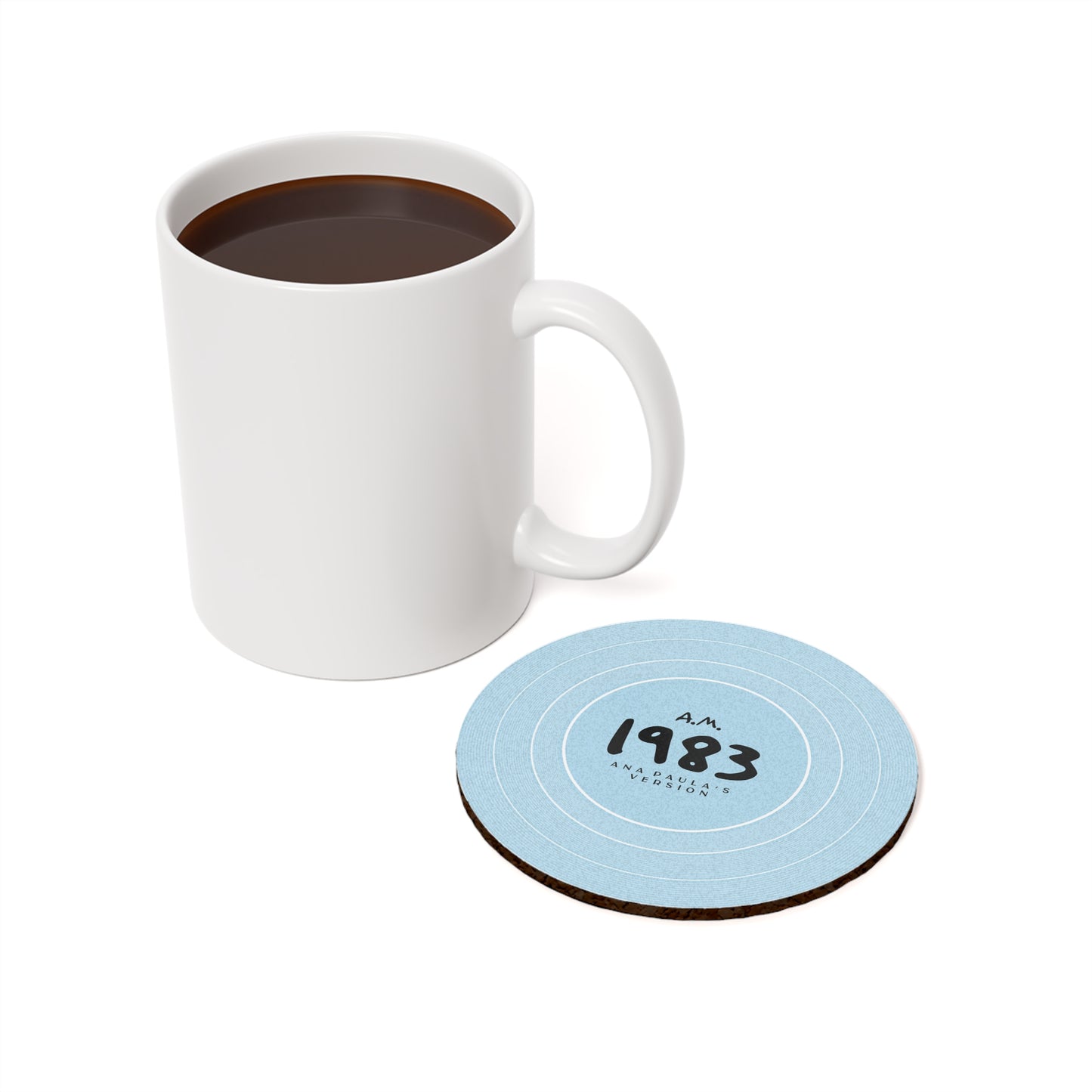 Personalized Cork Back Coaster 1989 Sky Blue Vinyl Record | CUSTOM VERSION's Name or Era | 4" x 4" | Swiftie Gift Fan Present