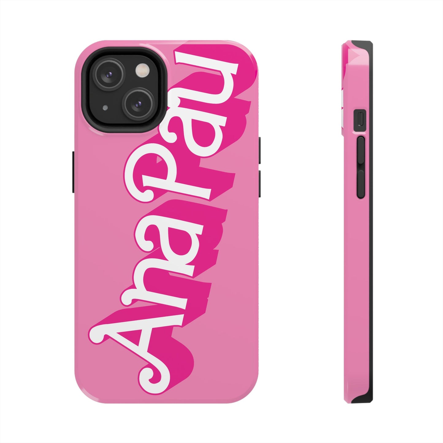 Hot PINK TOUGH IPHONE Cases | Supports wireless charging (not for MagSafe) | Personalized Mother's Day Gift for Wife, Sister or Grandmother