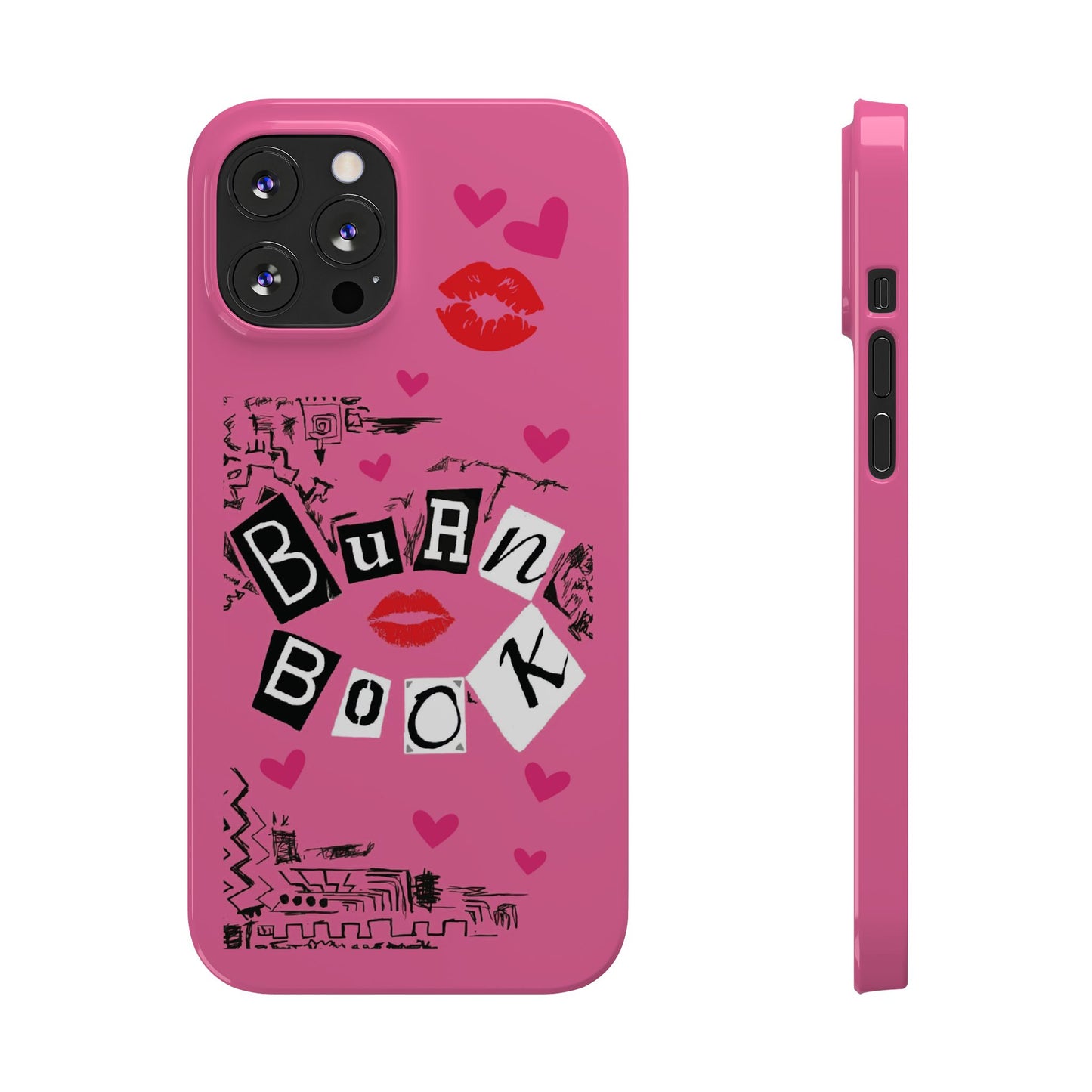 MEAN GIRLS BURN Book Pink Slim iPhone Cases | iPhone 15 to iPhone 7 | Perfect Unique Valentine's Day Gift