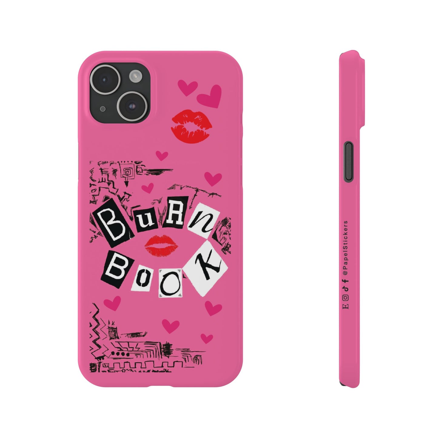 MEAN GIRLS BURN Book Pink Slim iPhone Cases | iPhone 15 to iPhone 7 | Perfect Unique Valentine's Day Gift