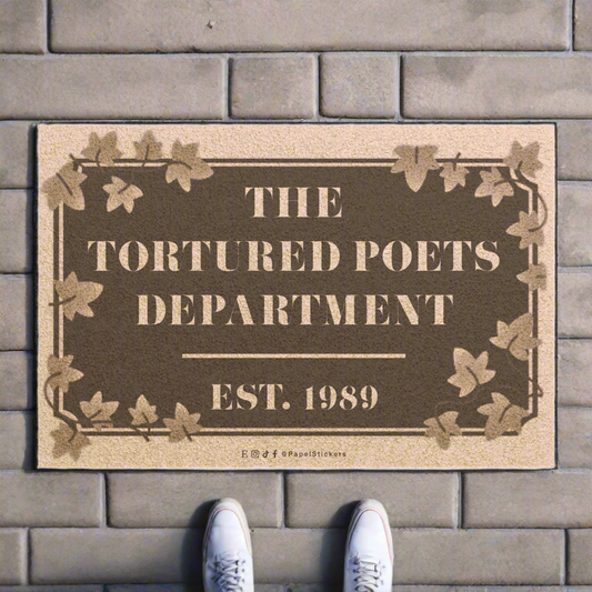 24" x 16" TORTURED POETS | Doormat Dark Gray | Personalized Housewarming Gift | Custom YEAR