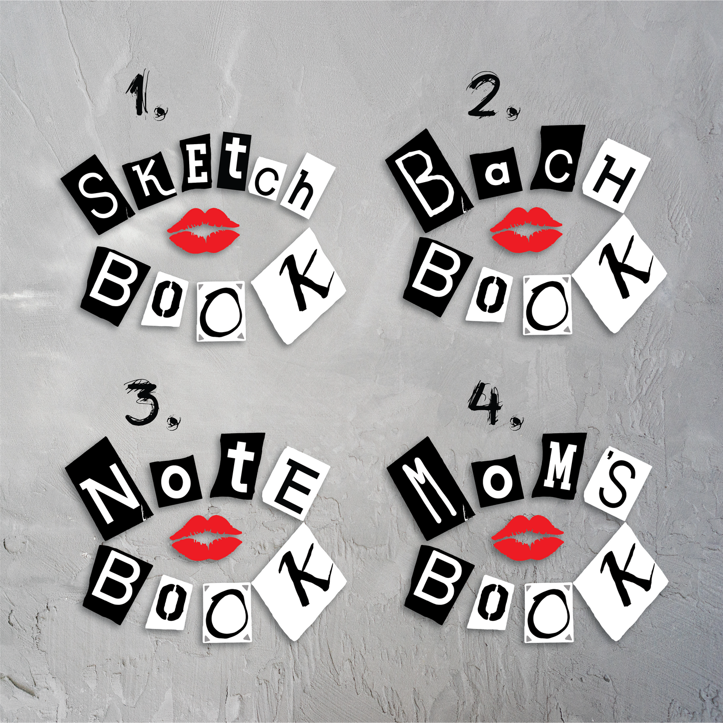 Mean Girls BURN BOOK COVER Stickers | White Matte Sticker Paper | For 5.5" x 8” inch Notebooks, For 8.5" x 11" inch Journals